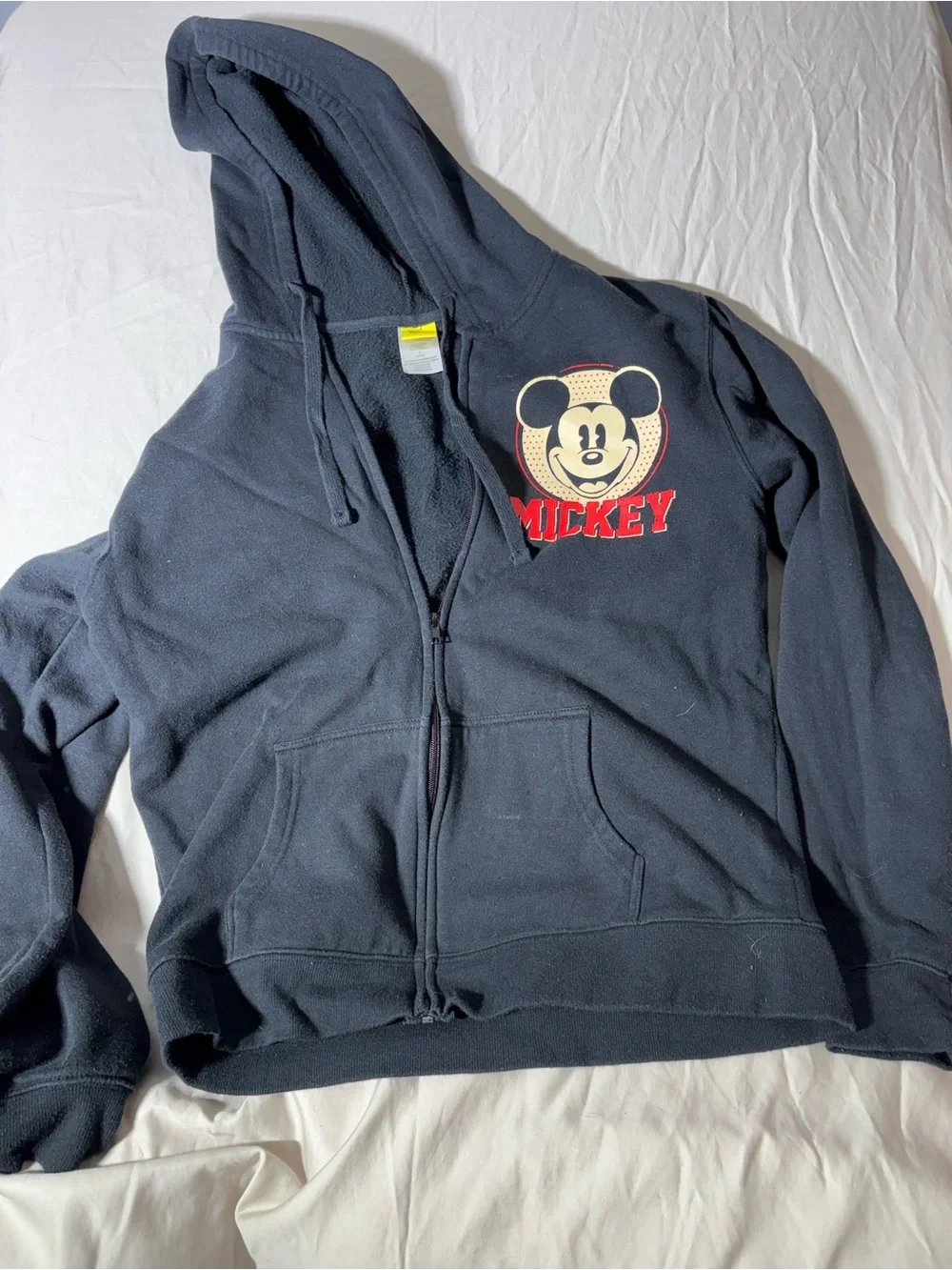 Disney Black Hoodie with Red and Cream Graphic